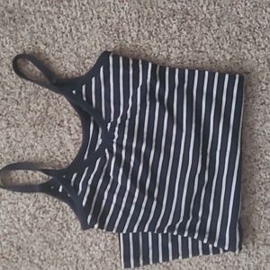 Women's striped spaghetti strap tank top